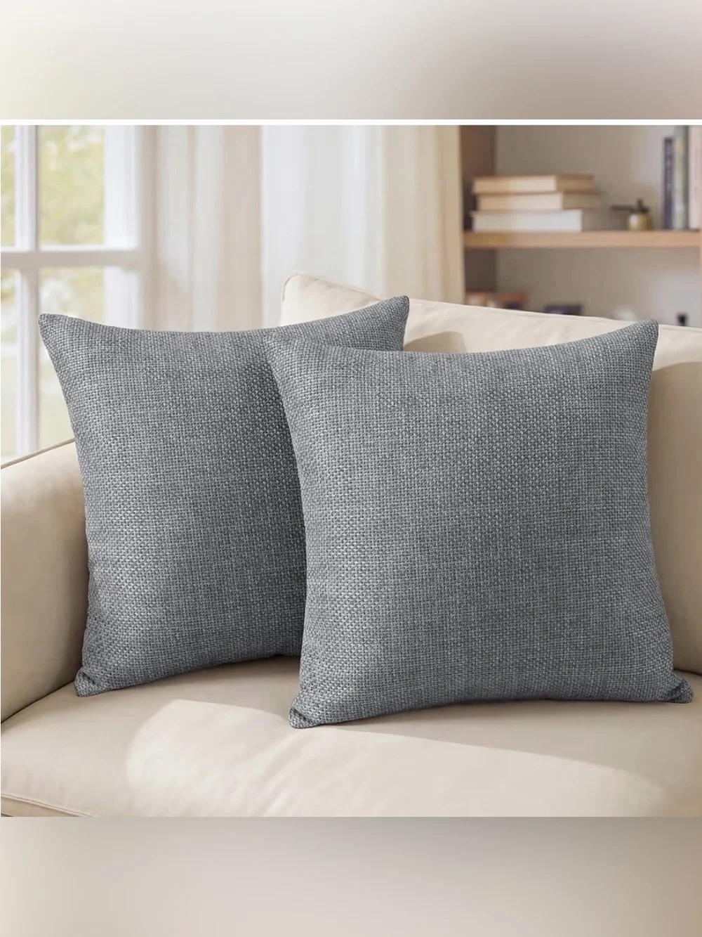 Throw Pillow Covers-Set of 2 Textured Gray